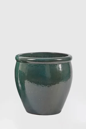 EDG Enzo De Gasperi Vaso Glaze Bombato H50xD50 cm Verde Scuro A Buon Prezzo