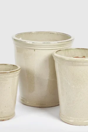 EDG Enzo De Gasperi Set 3 Vasi Glaze Svasati in Ceramica Avorio Compra Online