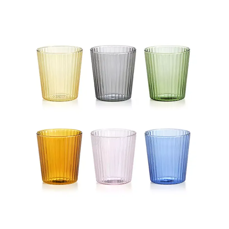 Pagamento Sicuro IVV Narciso Set 6 Bicchieri Acqua Plissé 300ml in Vetro Borosilicato