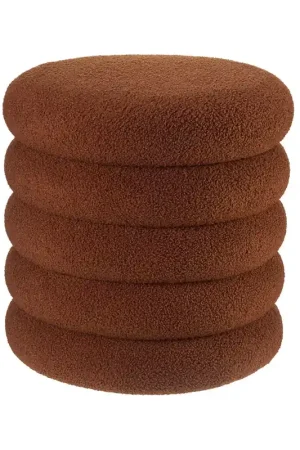 Pagamento Sicuro L‘Oca Nera Pouf Contenitore Bouclé D43xH44 cm Marrone