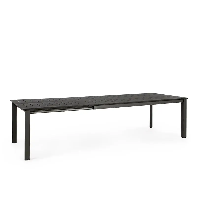 Direttamente Dal Produttore Andrea Bizzotto Tavolo Allungabile Konnor 200-300 x 110 cm in Alluminio Antracite con ruote