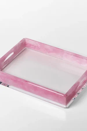 Occasione Mario Luca Giusti Vassoio Donovan 40x30 cm in Acrilico Rosa
