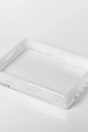 Mario Luca Giusti Vassoio Donovan 40x30 cm in Acrilico Bianco Promozione