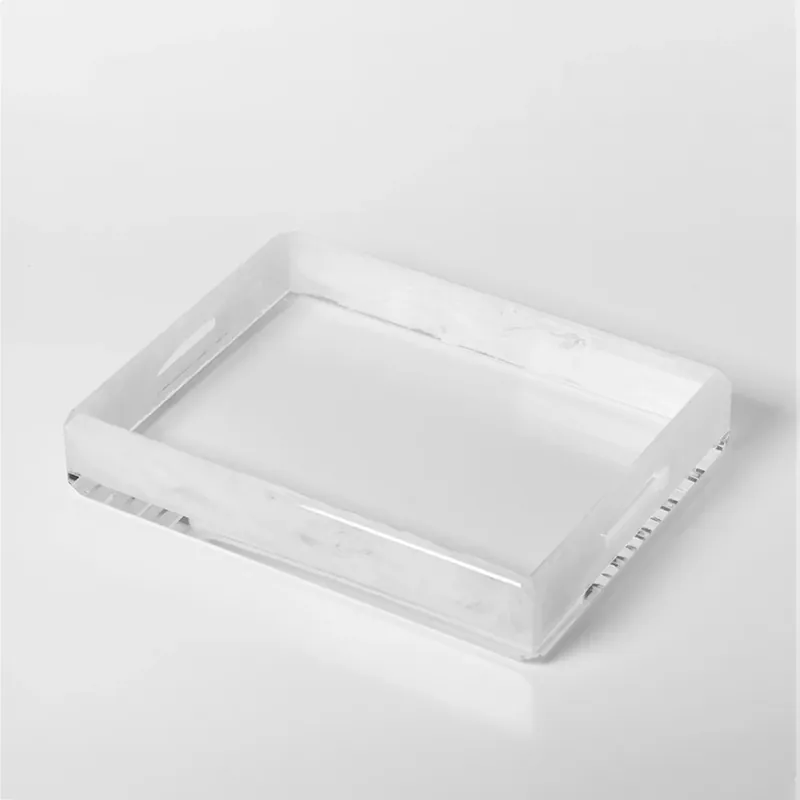 Mario Luca Giusti Vassoio Donovan 40x30 cm in Acrilico Bianco Promozione