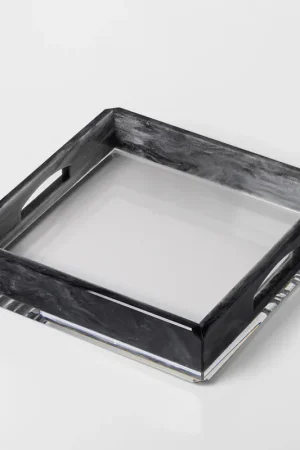 Sconto Mario Luca Giusti Vassoio Dylan 30x30 cm in Acrilico Grigio