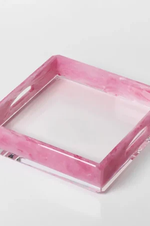 Mario Luca Giusti Vassoio Dylan 30x30 cm in Acrilico Rosa Compra Oggi Stesso