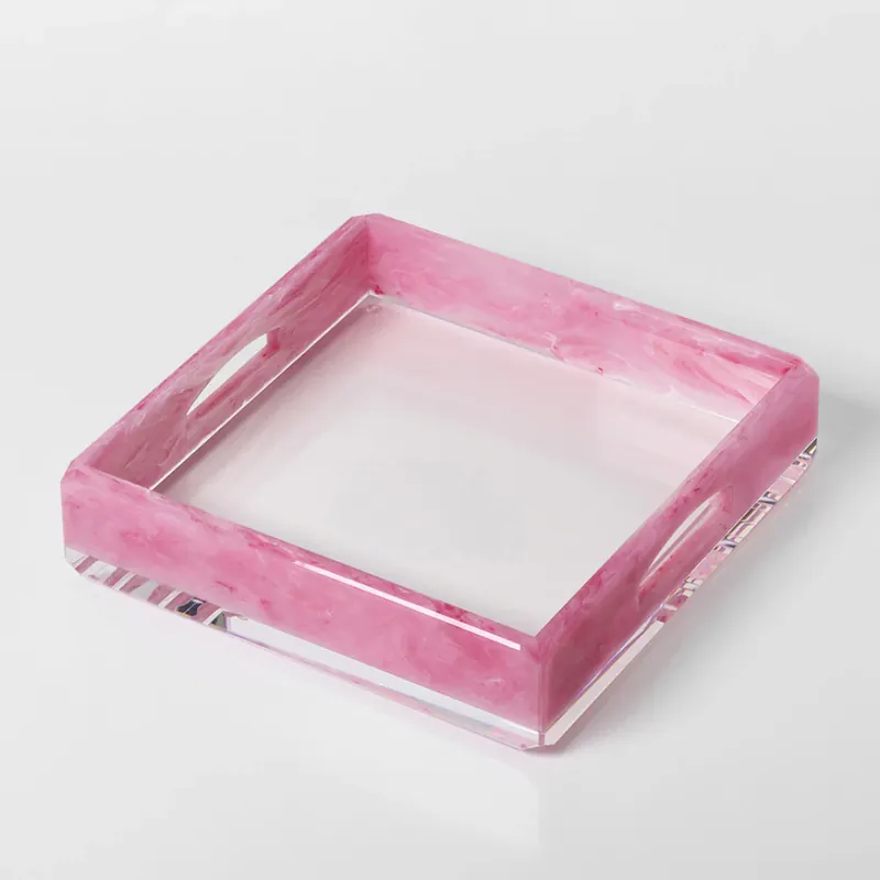 Mario Luca Giusti Vassoio Dylan 30x30 cm in Acrilico Rosa Compra Oggi Stesso