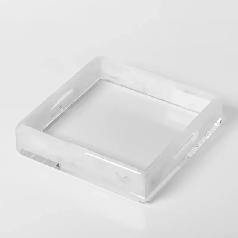 Prezzo Conveniente Mario Luca Giusti Vassoio Dylan 30x30 cm in Acrilico Bianco