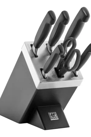 Zwilling Ceppo di Coltelli 7 Pezzi Four Star in Legno Nero Spedizione Espresso