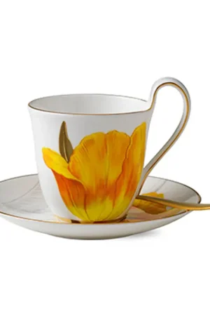 Quantità Limitata Royal Copenhagen Tazza Tulip Flora con Piattino in Porcellana
