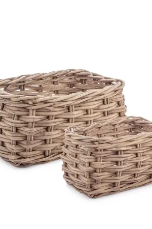Andrea Bizzotto Set 2 Ceste in Rattan Malang L65 L51 cm Prezzo Ridotto