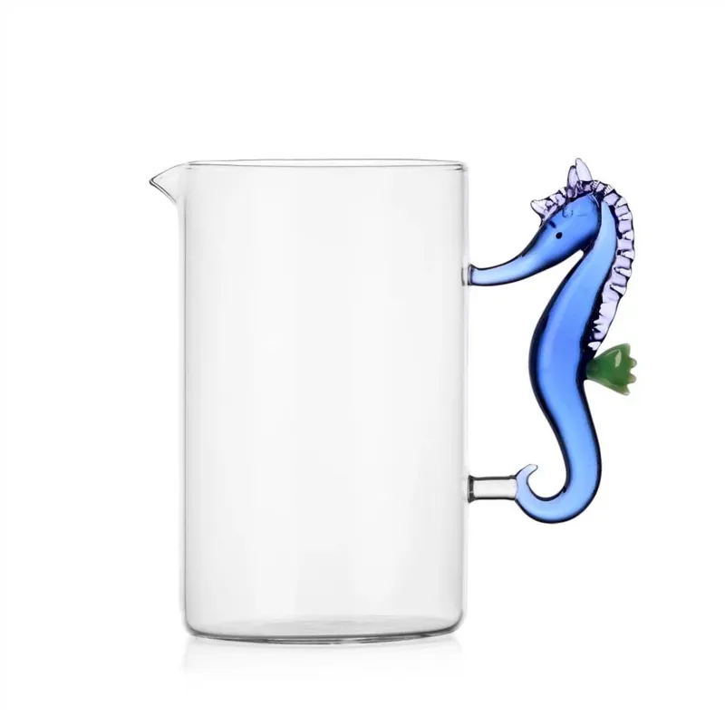 Ichendorf Milano Marine Garden Brocca Cavalluccio Marino Blu in Vetro Borosilicato Occasione Imperdibile