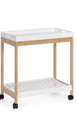 Occasione Imperdibile Andrea Bizzotto Carrello 2 Ripiani Rettangolare H62 cm Bianco