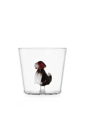 Ichendorf Milano Dogs Set 2 Tumbler English Foxhound in Vetro Borosilicato Spedito Oggi