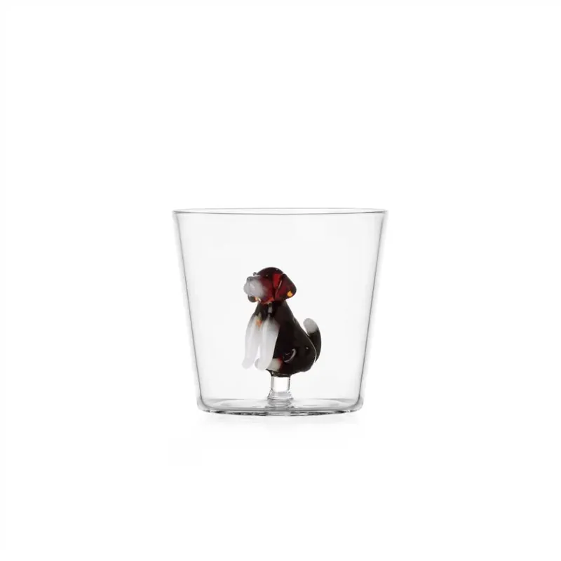 Ichendorf Milano Dogs Set 2 Tumbler English Foxhound in Vetro Borosilicato Spedito Oggi