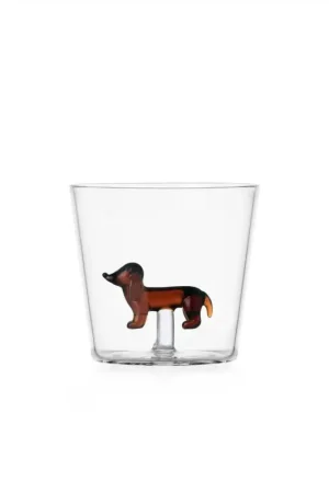 Esclusivo Ichendorf Milano Dogs Set 2 Tumbler Bassotto in Vetro Borosilicato