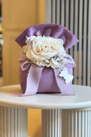 Prezzo Scontato Fiori Di Lena Saccoccio in Velluto Glicine con Rosa