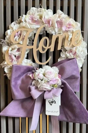 Saldi Fiori Di Lena Ghirlanda Home con Fiocco in Velluto D25 Viola