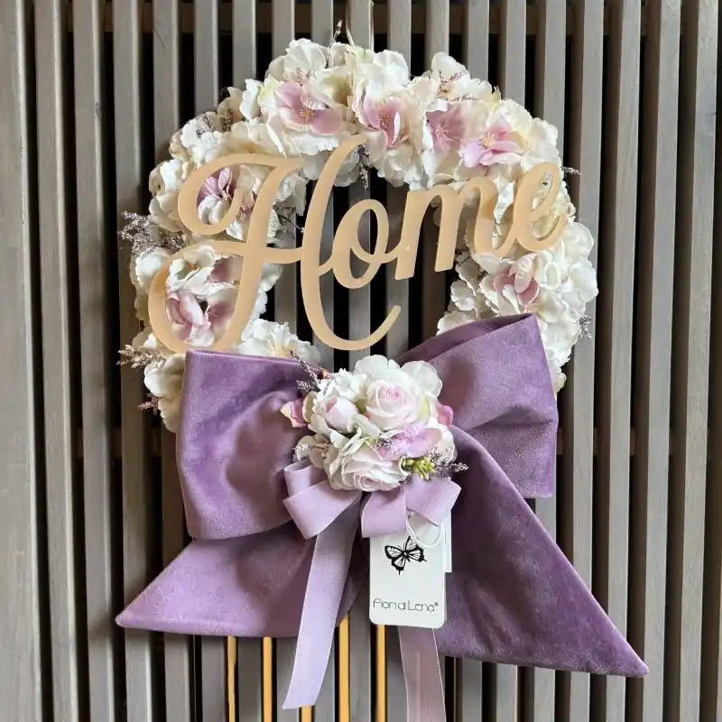 Saldi Fiori Di Lena Ghirlanda Home con Fiocco in Velluto D25 Viola