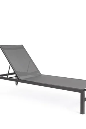 Prezzo Ridotto Andrea Bizzotto Lettino Sdraio Prendisole Konnor con ruote Impilabile Antracite 195x78 cm