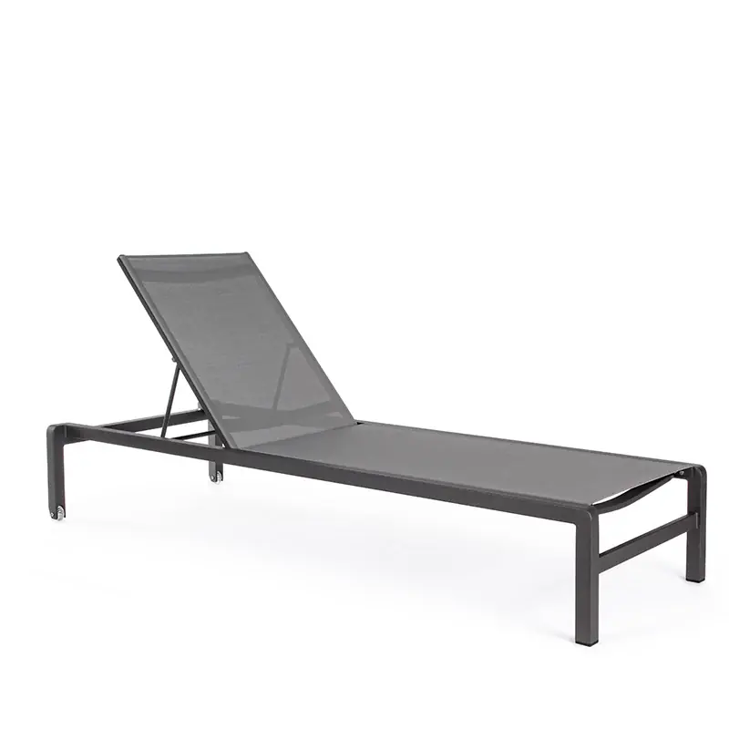 Prezzo Ridotto Andrea Bizzotto Lettino Sdraio Prendisole Konnor con ruote Impilabile Antracite 195x78 cm