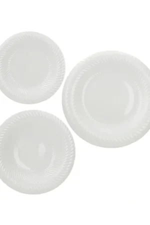 Esclusivo Brandani Servizio Tavola 18 Pezzi Optical in Porcellana New Bone
