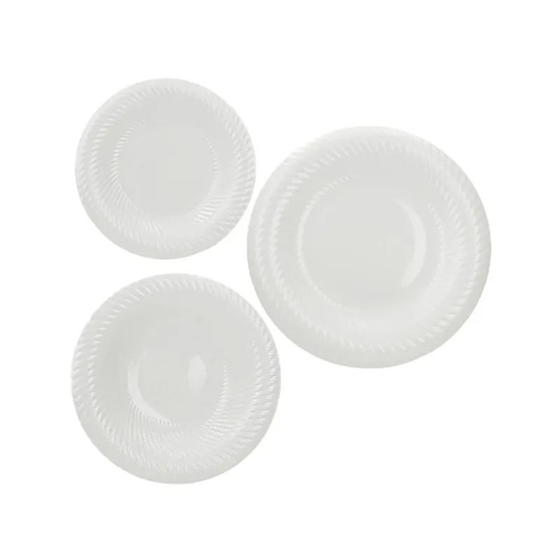 Esclusivo Brandani Servizio Tavola 18 Pezzi Optical in Porcellana New Bone