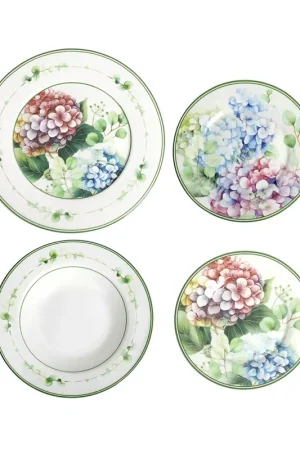 Brandani Servizio di Piatti 18 Pezzi Flora in Porcellana Non Perdere