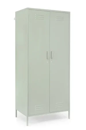 Andrea Bizzotto Armadietto 2 Ante in Metallo Industrial Cambridge Verde Savia H185 cm Popolare