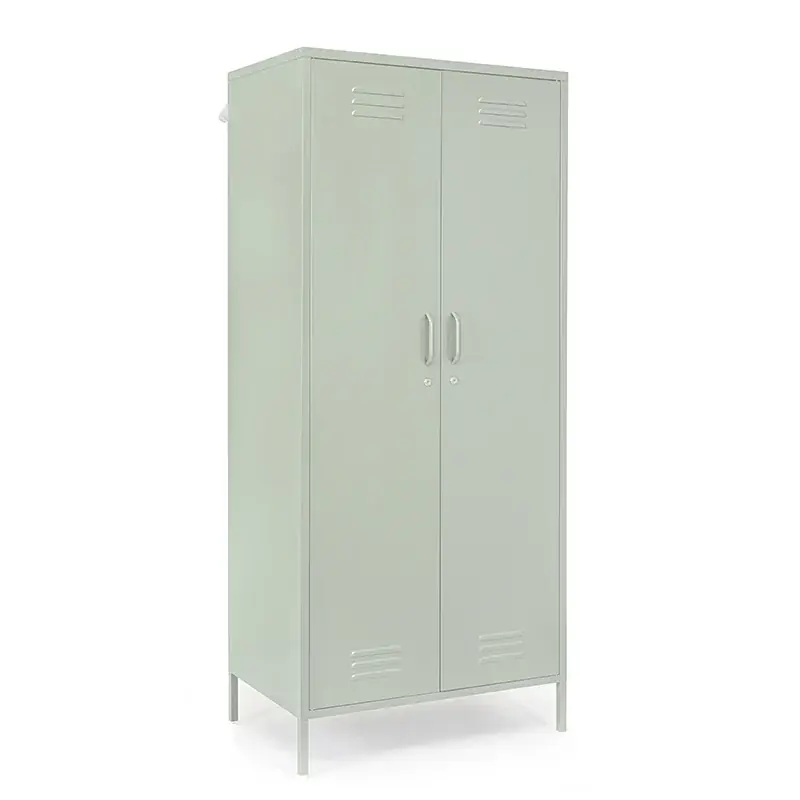 Andrea Bizzotto Armadietto 2 Ante in Metallo Industrial Cambridge Verde Savia H185 cm Popolare