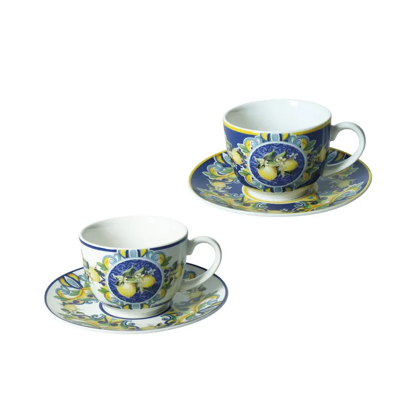 Brandani Set 2 Tazzine Citrus Blu in Porcellana New Bone Compra Online