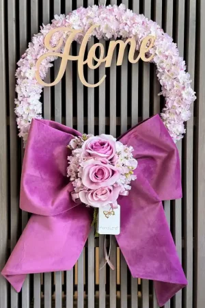 Fiori Di Lena Ghirlanda Maxi Home con Fiocco in Velluto D45 Fucsia Offerta