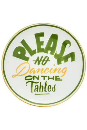 Ultimissimo Modello Bitossi Piatto Please No Dancing on The Tables D16,5 cm in Porcellana