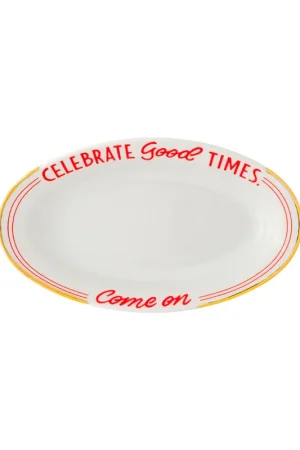 Bitossi Vassoio Ovale Celebrate Good Times 17x10 cm in Porcellana Offerta