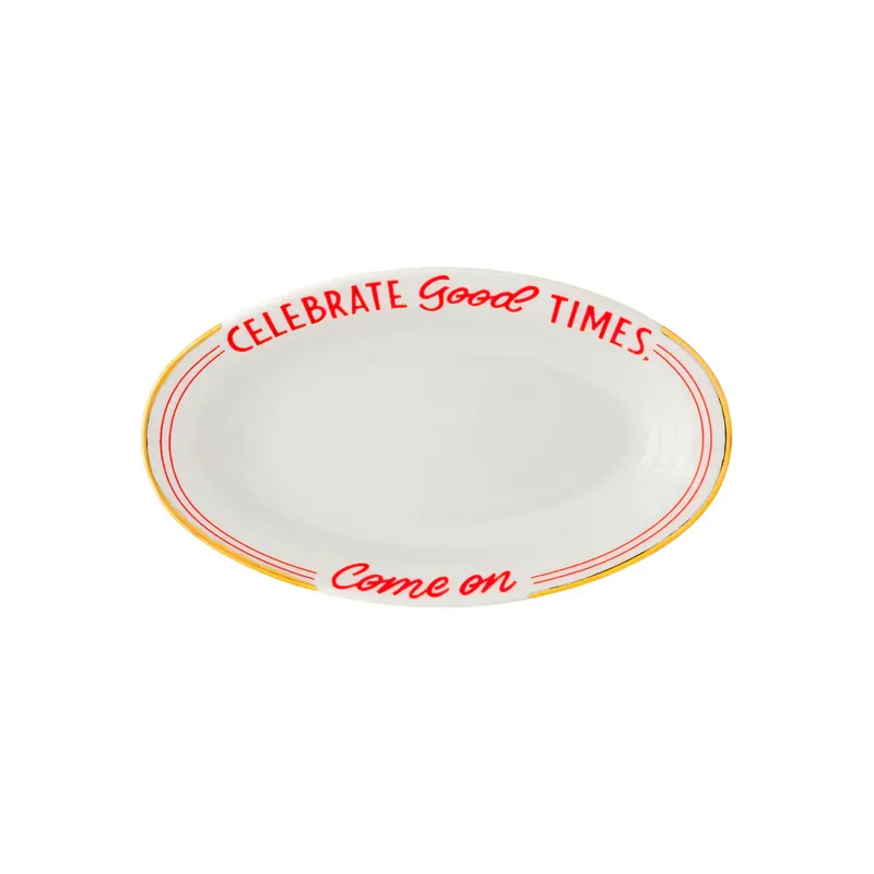 Bitossi Vassoio Ovale Celebrate Good Times 17x10 cm in Porcellana Offerta
