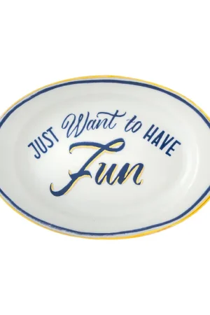 Bitossi Vassoio Ovale Just Want To Have Fun 19,5x13 cm in Porcellana Compra Adesso