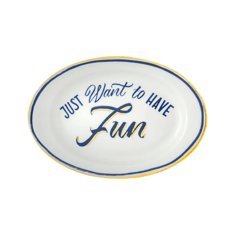 Bitossi Vassoio Ovale Just Want To Have Fun 19,5x13 cm in Porcellana Compra Adesso