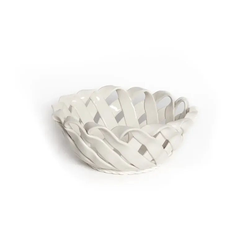 Promozione Bitossi Cestino Rotondo a Fettuccia D24 cm in Ceramica