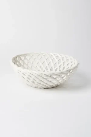 Bitossi Cestino Rotondo a Spaghetto D24 cm in Ceramica Esclusivo
