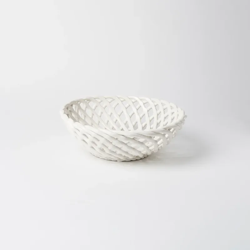 Bitossi Cestino Rotondo a Spaghetto D24 cm in Ceramica Esclusivo