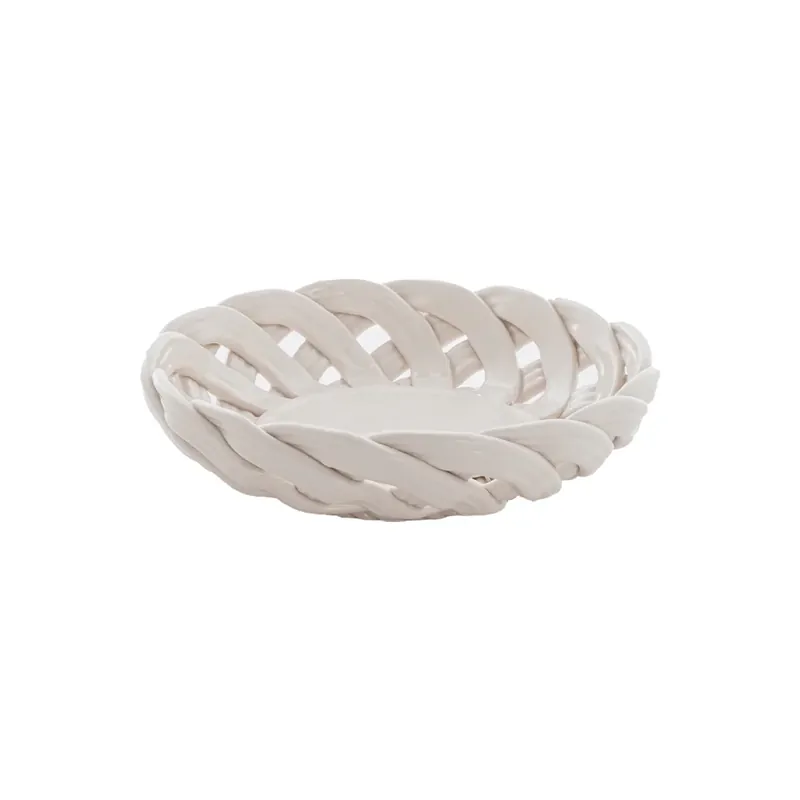 Prezzo Ridotto Bitossi Cestino Piccolo a Fettuccia D16,5 cm in Ceramica