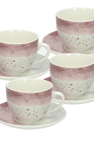 Spedito Oggi Andrea Fontebasso Set 4 Tazze da Cappuccino 260cc Edge Shade in Porcellana