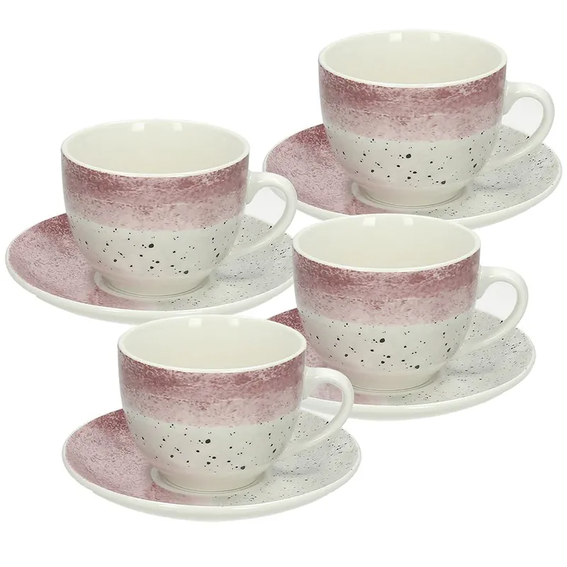 Spedito Oggi Andrea Fontebasso Set 4 Tazze da Cappuccino 260cc Edge Shade in Porcellana