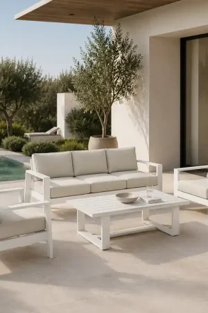 Promozione Esclusiva Andrea Bizzotto Salotto da esterni Baltic in Alluminio Bianco