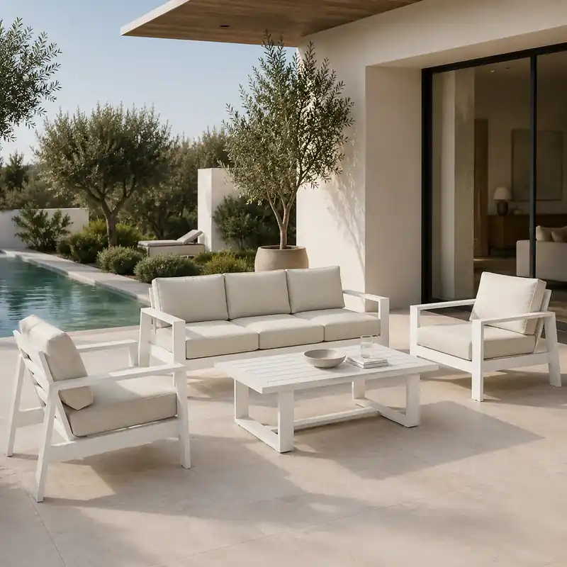 Promozione Esclusiva Andrea Bizzotto Salotto da esterni Baltic in Alluminio Bianco