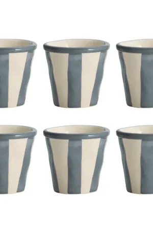 Zafferano Set 6 bicchierini da caffè Righe Grigio Prezzo Scontato