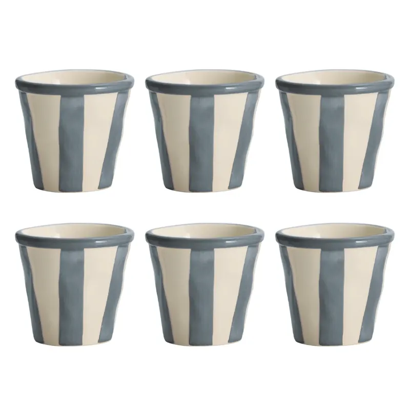 Zafferano Set 6 bicchierini da caffè Righe Grigio Prezzo Scontato