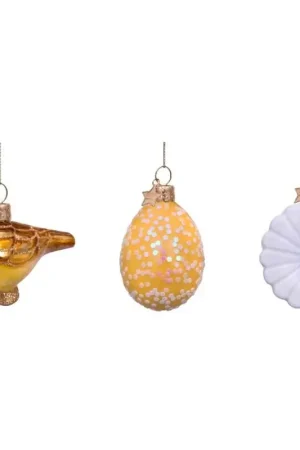 Vondels Set 3 Decorazioni Pasquali da Appendere 6 cm in Vetro Offerta Lampo