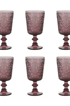 Galbiati Set 6 Calici Vino 280ml in Vetro Rosa Quantità Limitata