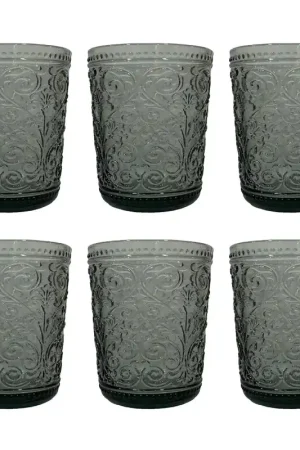 Offerta Limitata Galbiati Set 6 Bicchieri Acqua Acanto 310ml Grigio